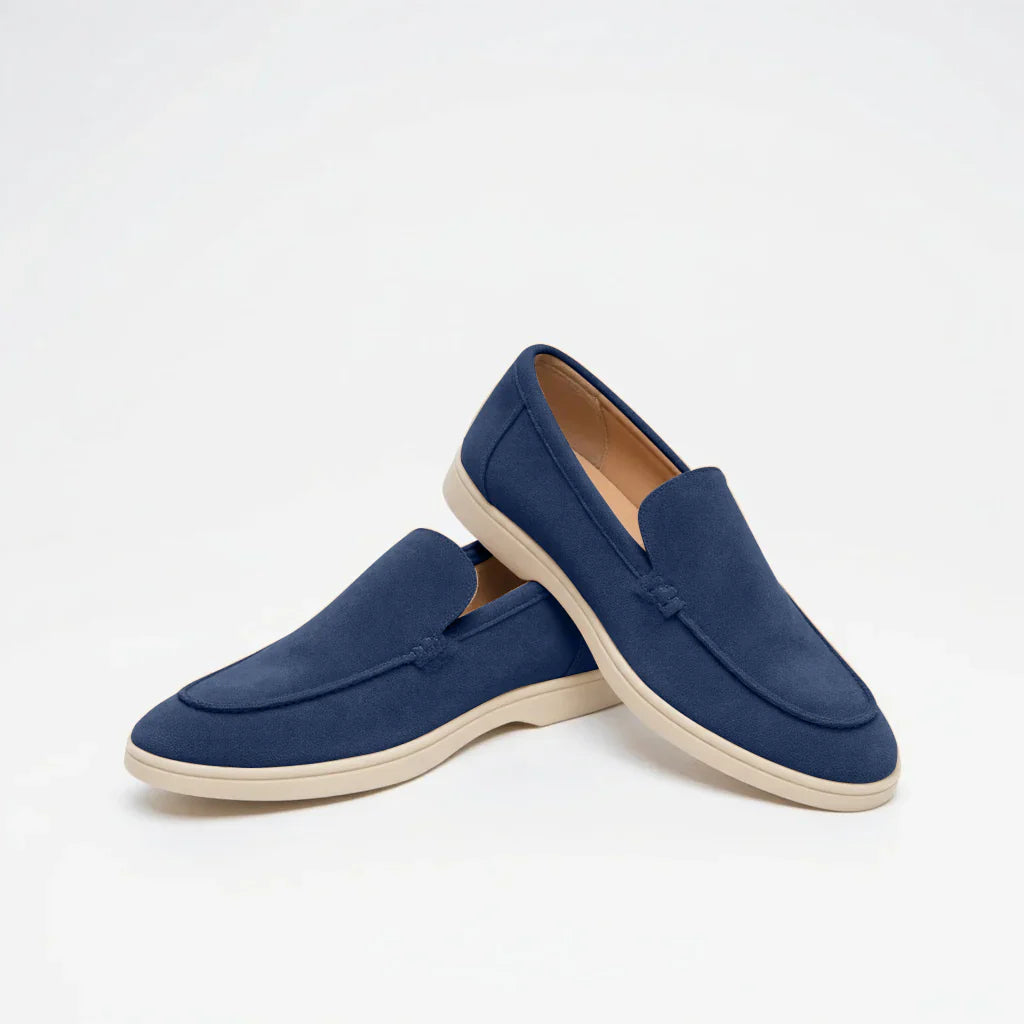 Modern Moccasin Style in Sand Beige Suede